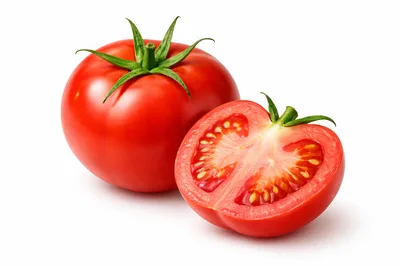 Fresh Whole And Sliced Red Tomatoes