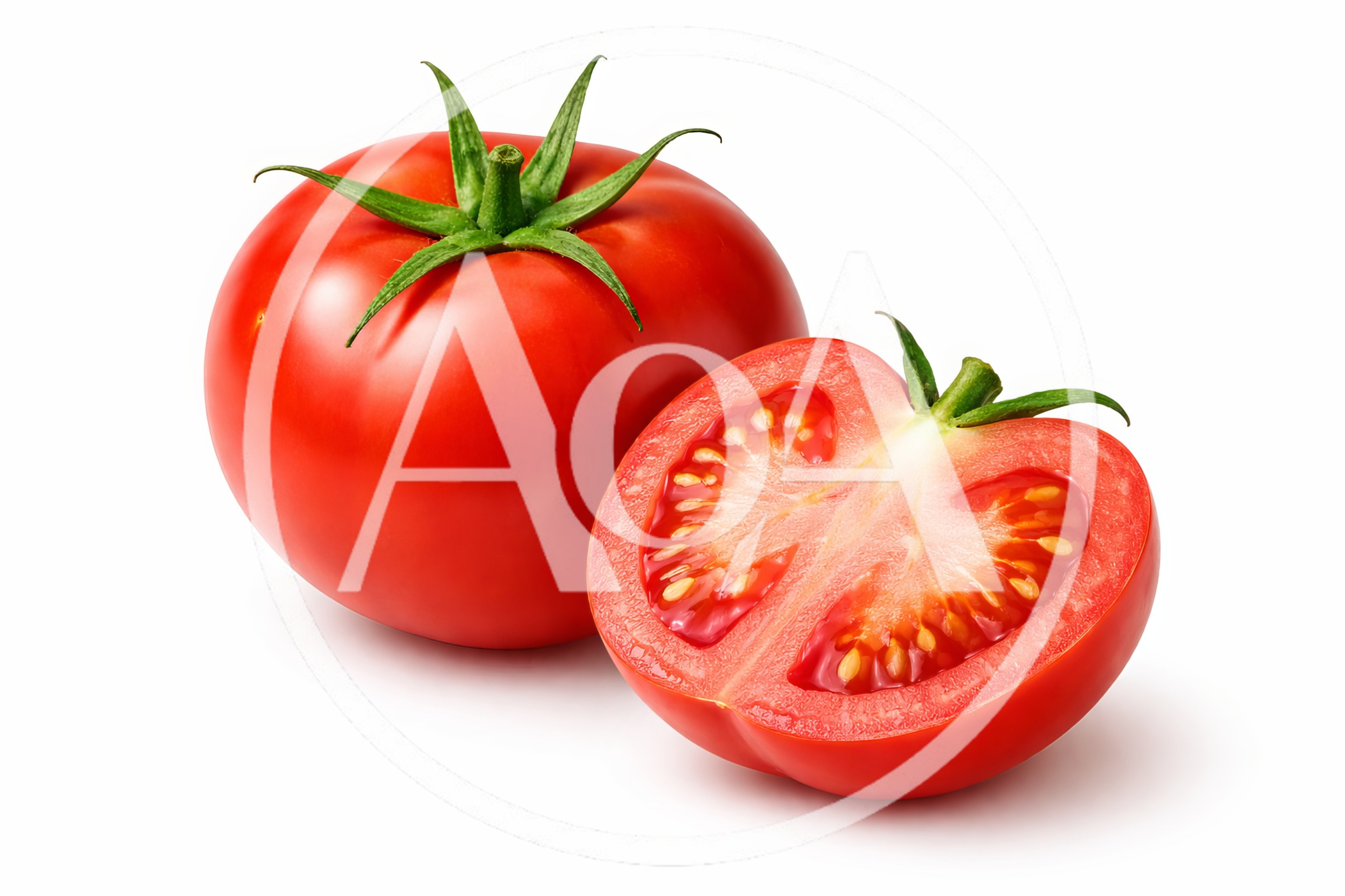 Fresh Whole And Sliced Red Tomatoes