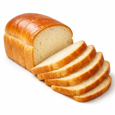 Loaf Of Sliced White Bread On White Background