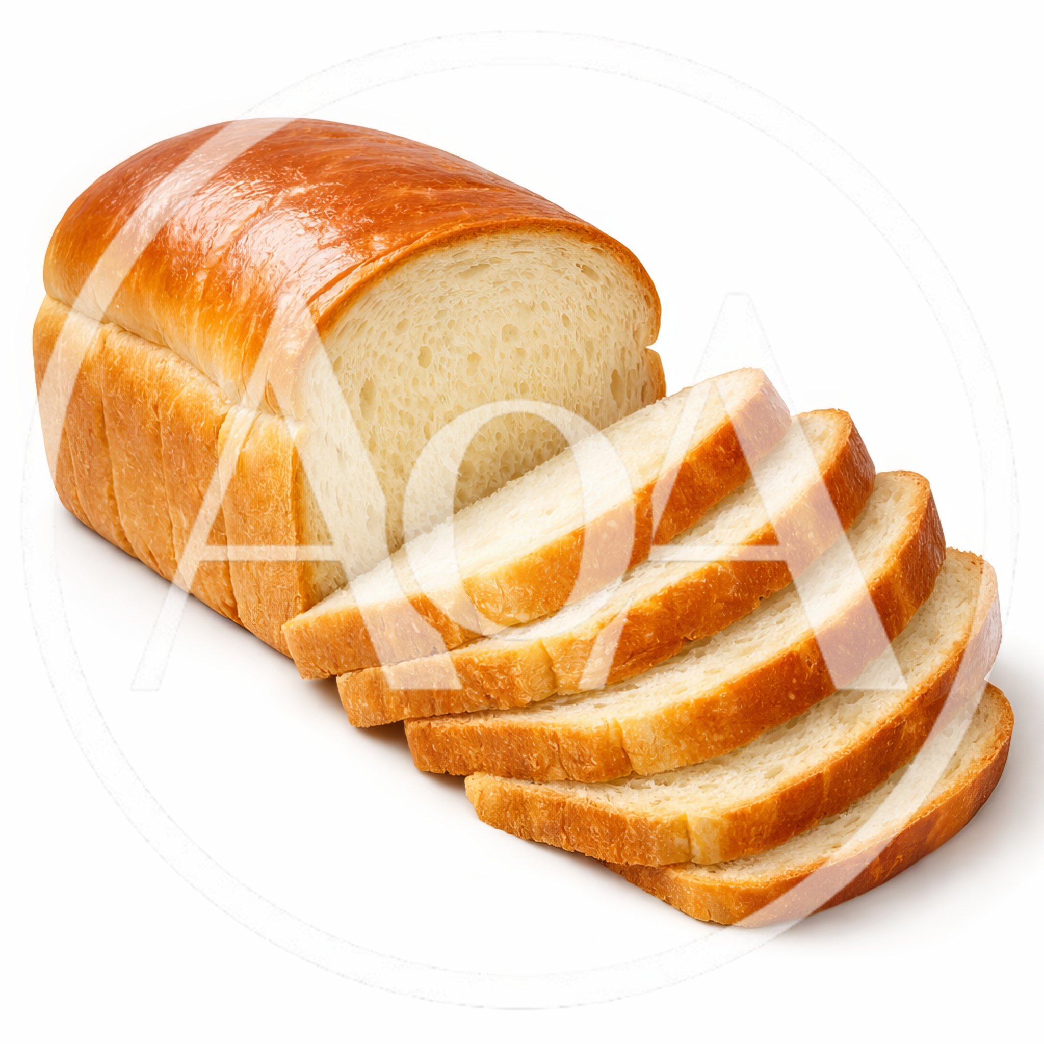 Loaf Of Sliced White Bread On White Background