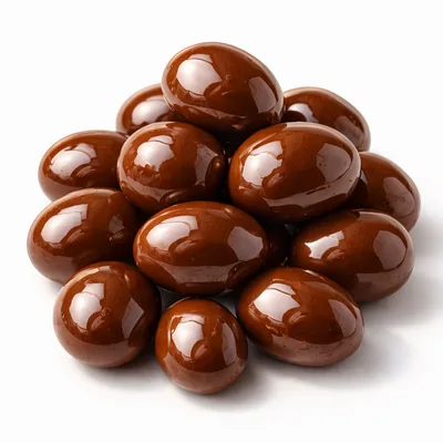 Pile Of Shiny Chocolate Covered Almonds