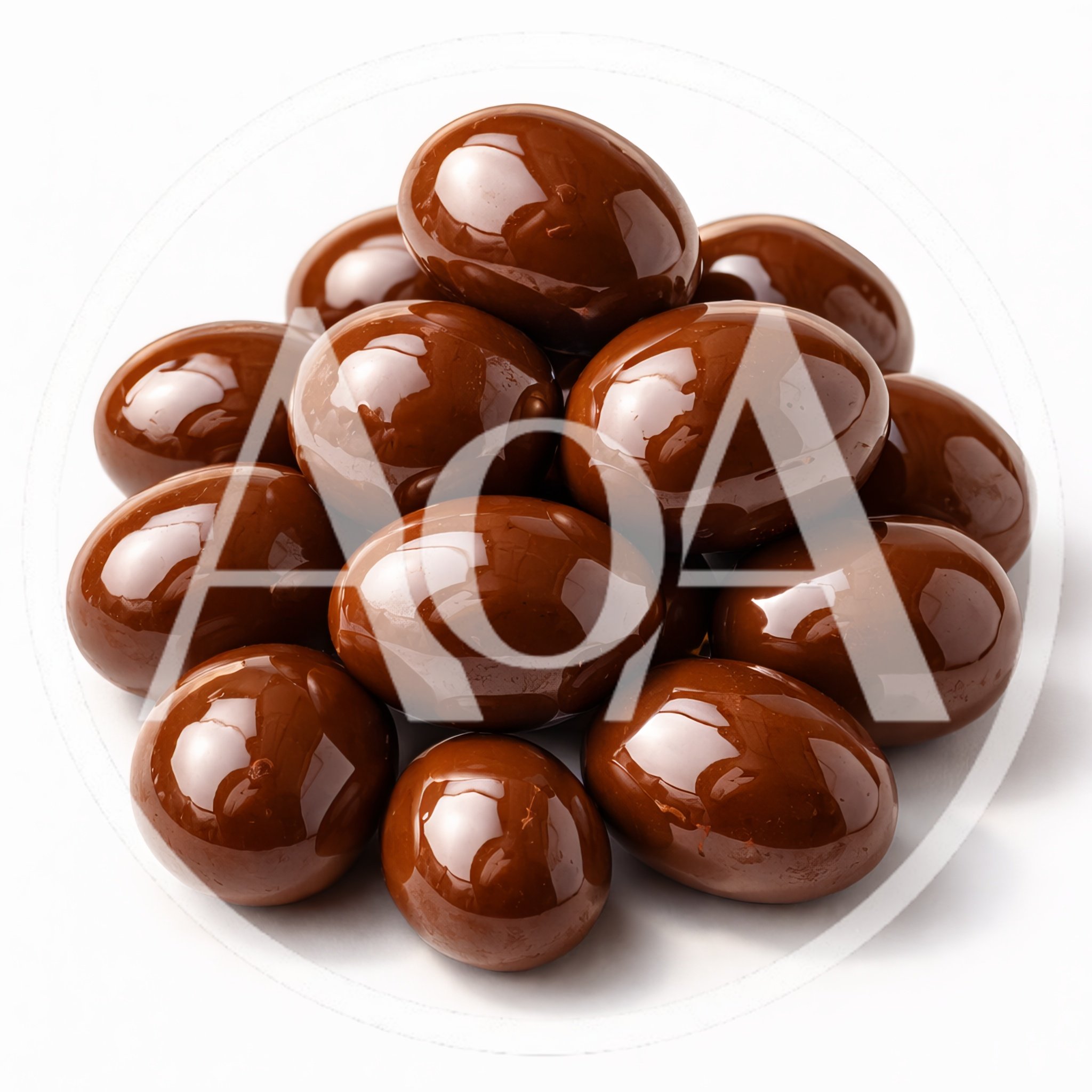 Pile Of Shiny Chocolate Covered Almonds