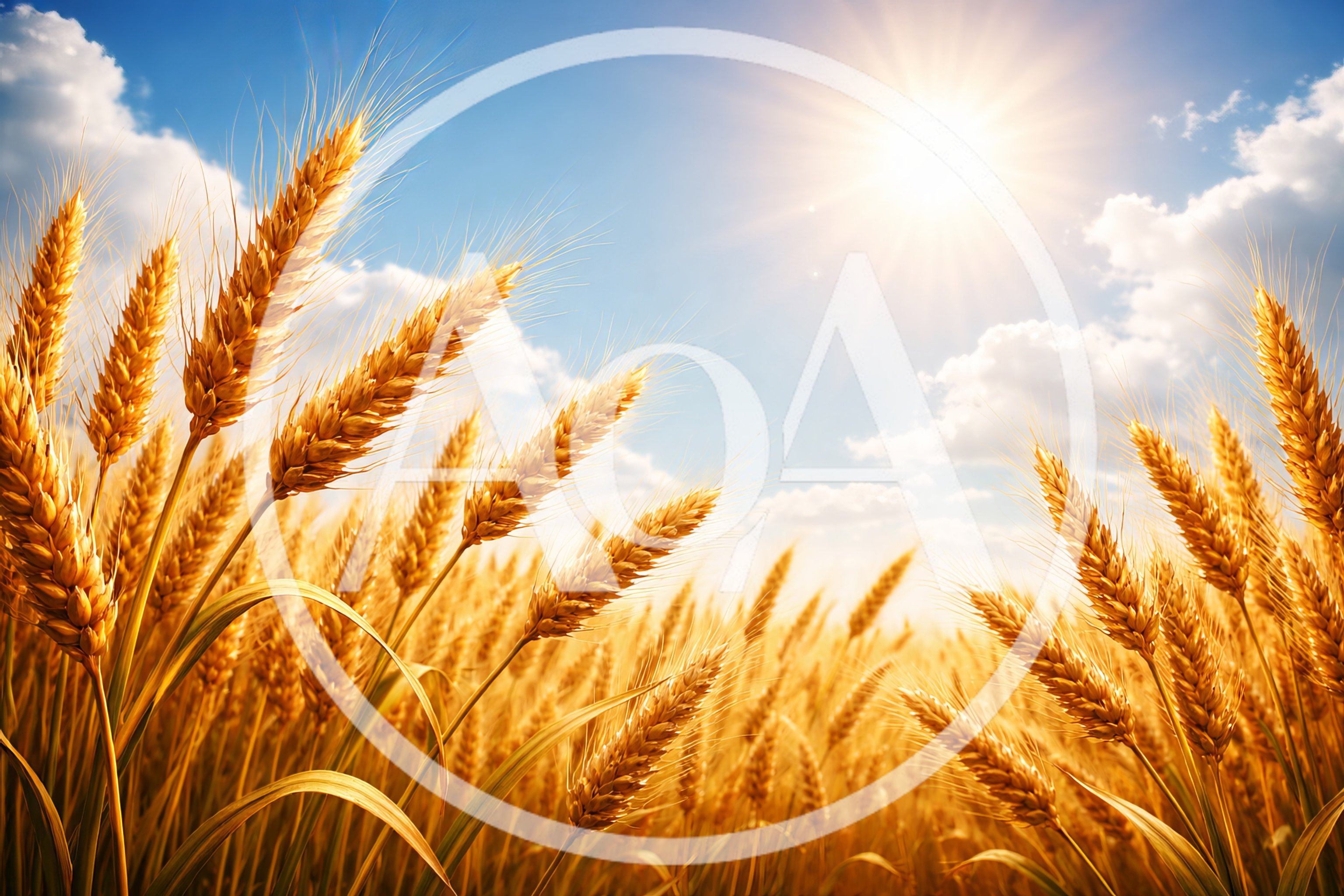 Golden Wheat Field Under Bright Summer Sun
