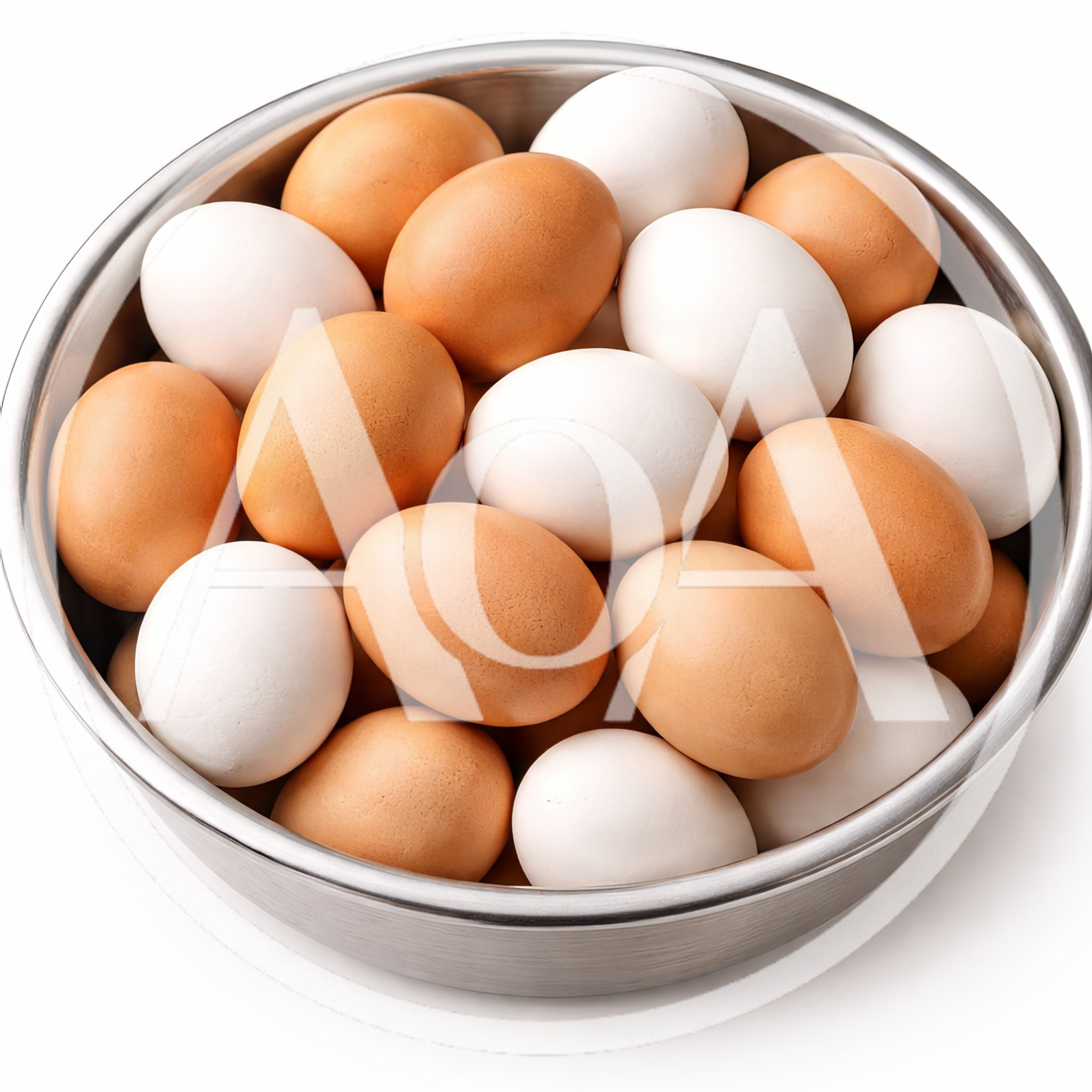 Bowl Filled With Fresh Brown And White Eggs