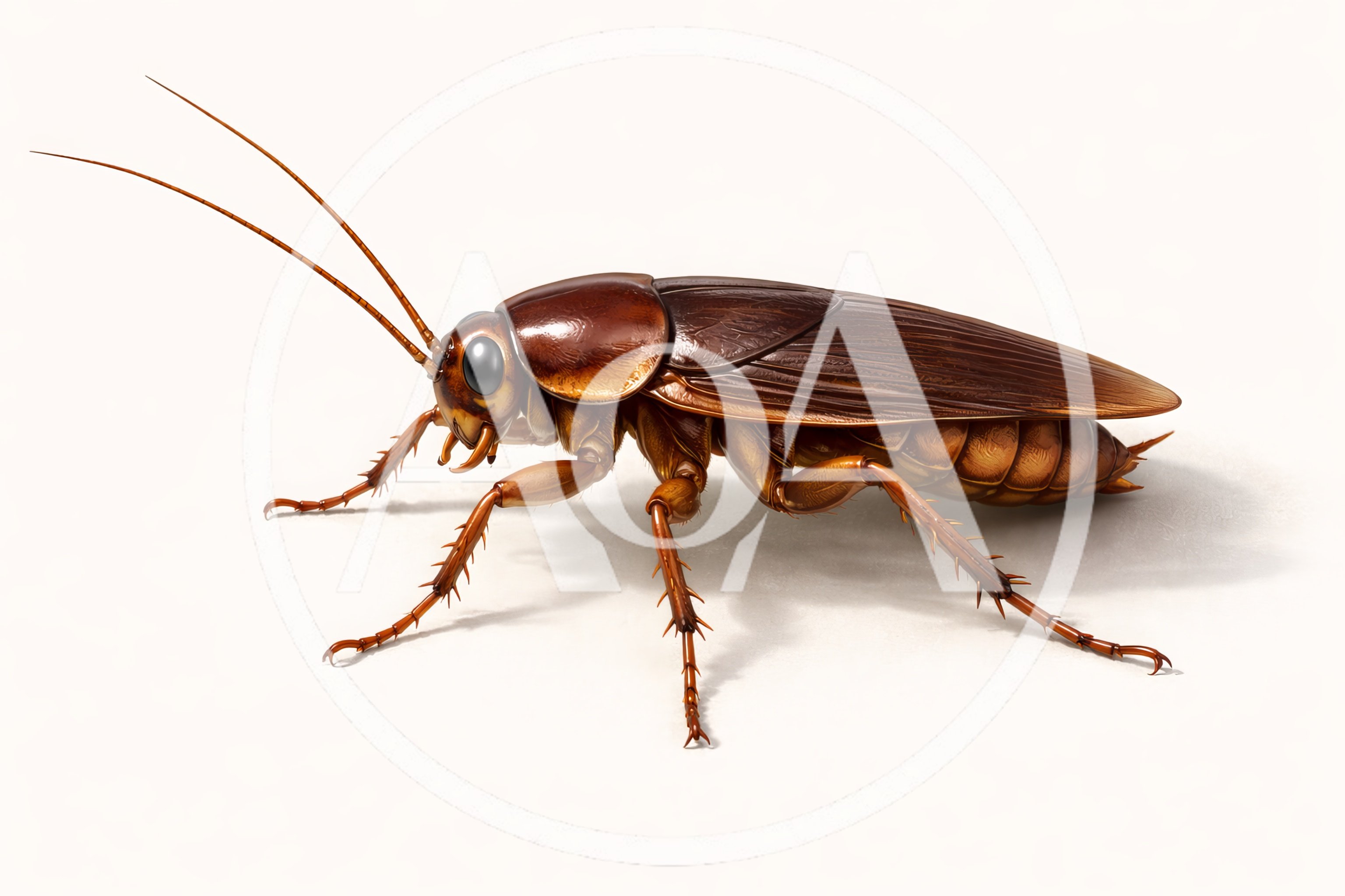 Detailed Macro View Of A Brown Cockroach