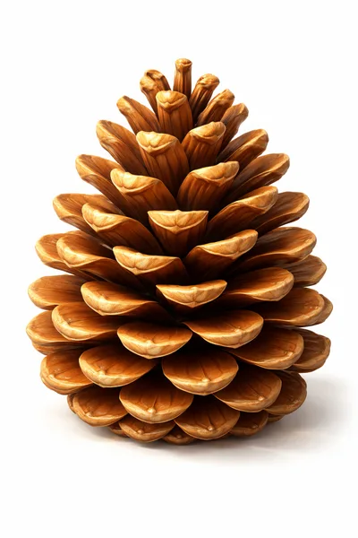 Single Brown Pine Cone Isolated On White Background