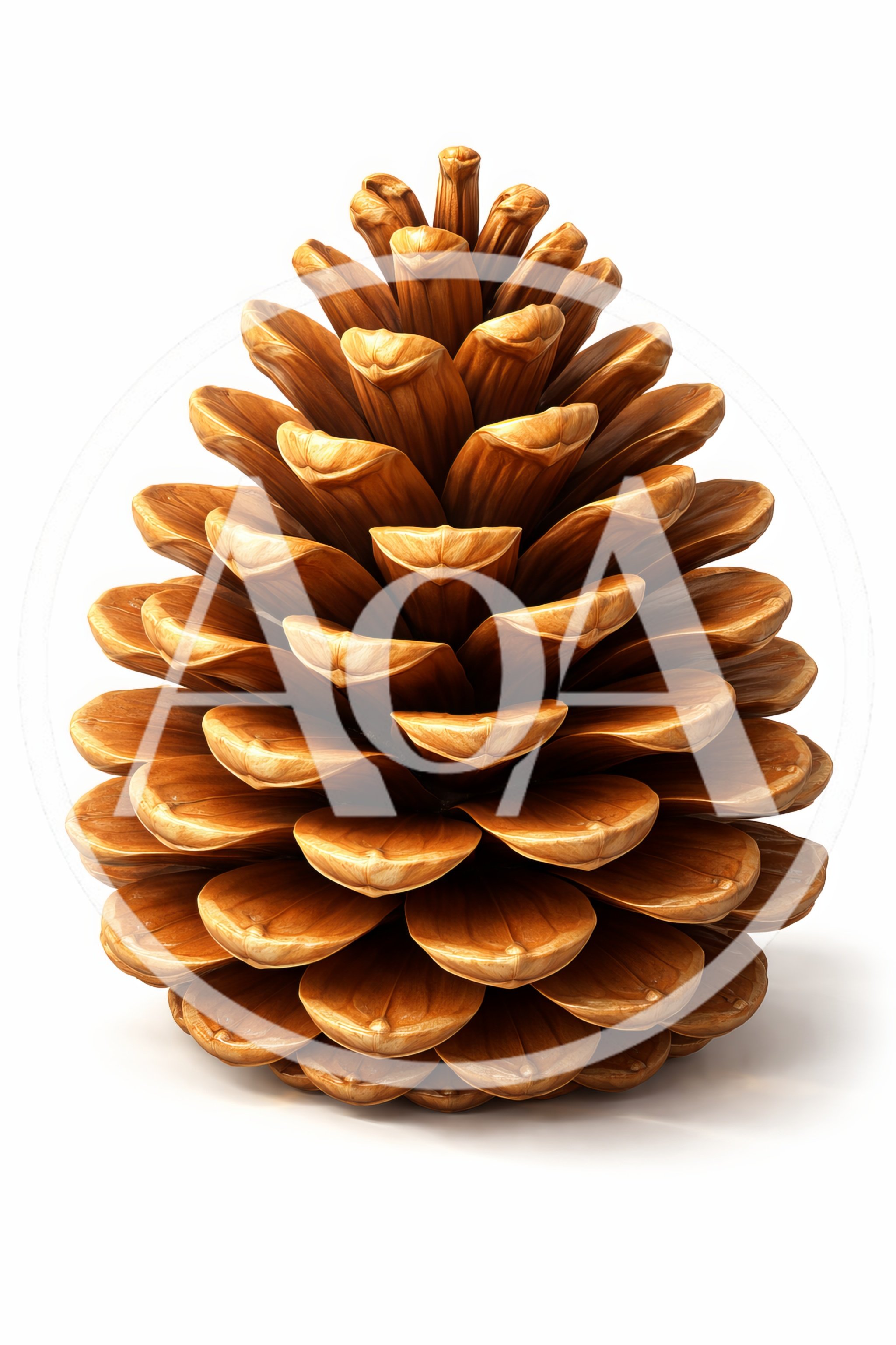 Single Brown Pine Cone Isolated On White Background