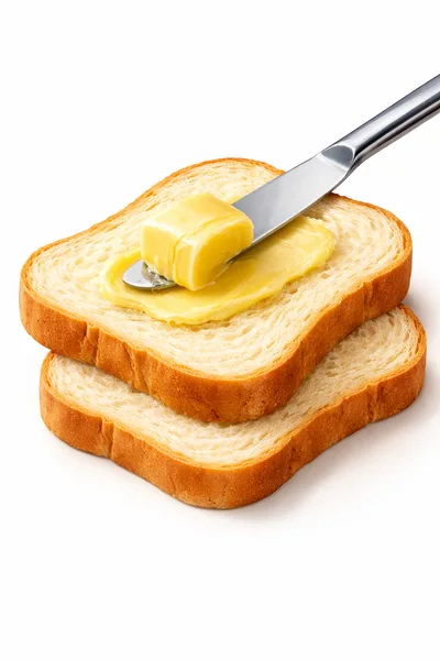 Butter Being Spread On A Stack Of Toast