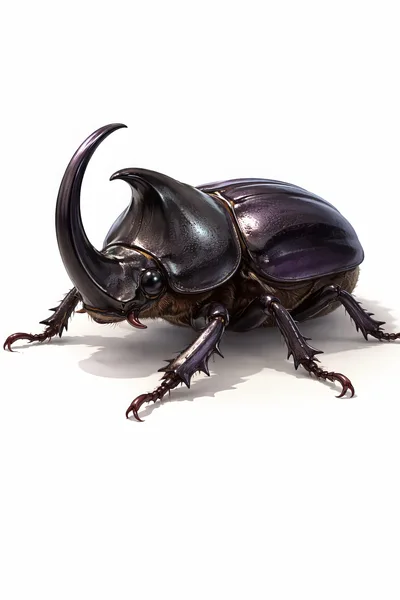 Detailed Illustration Of A Shiny Rhinoceros Beetle