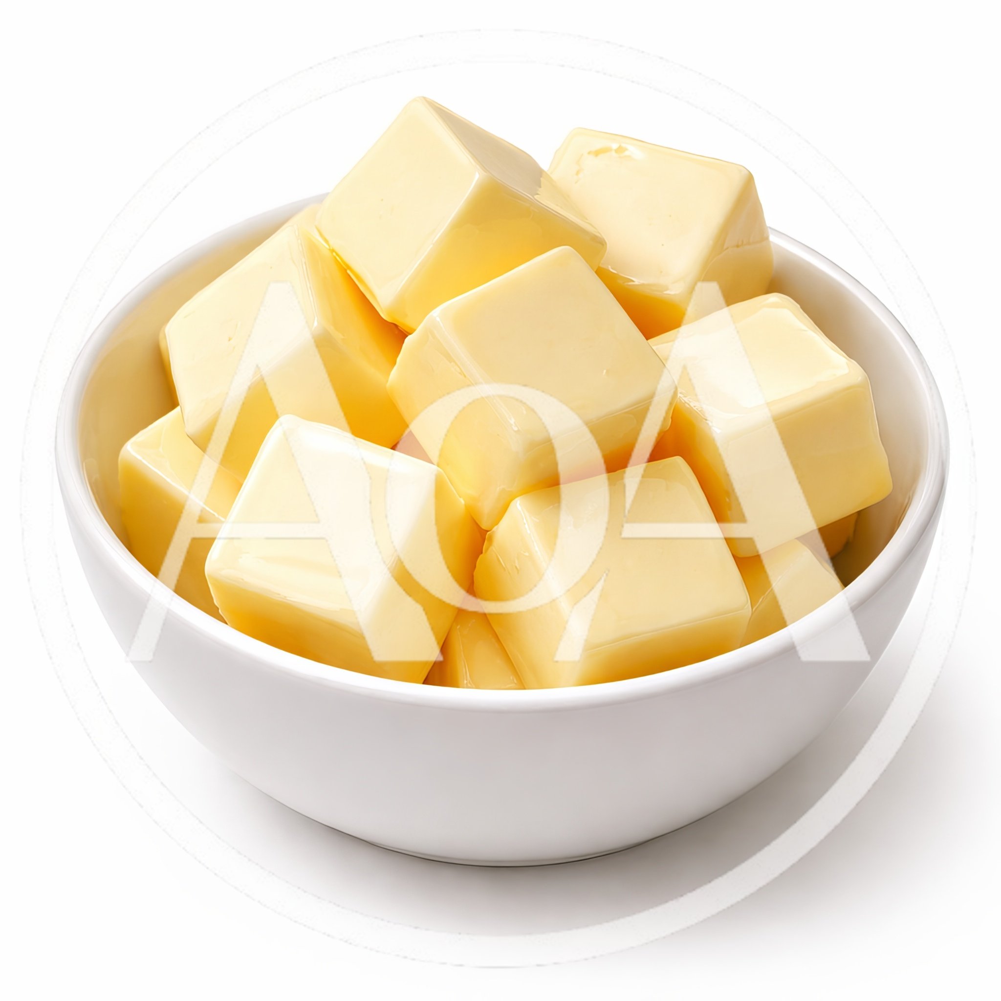 Bowl Of Fresh Butter Cubes