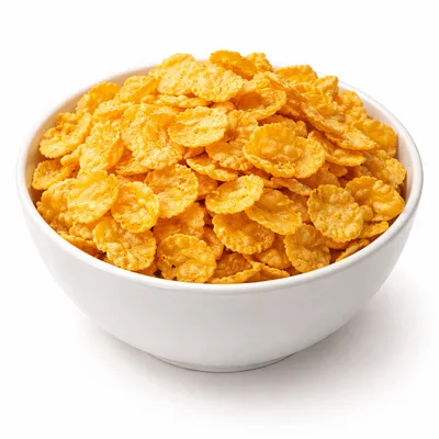Bowl Of Crunchy Golden Corn Flakes