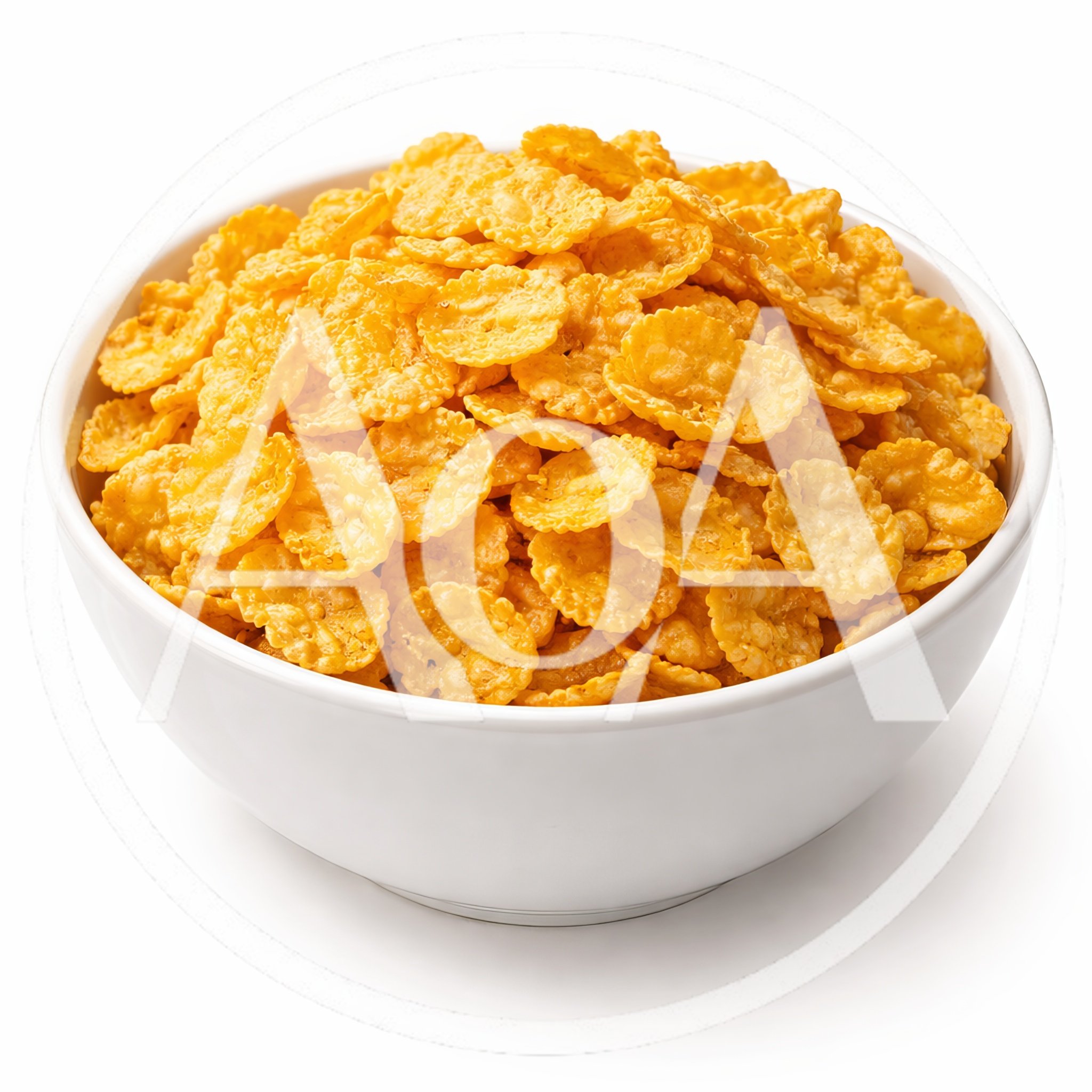 Bowl Of Crunchy Golden Corn Flakes
