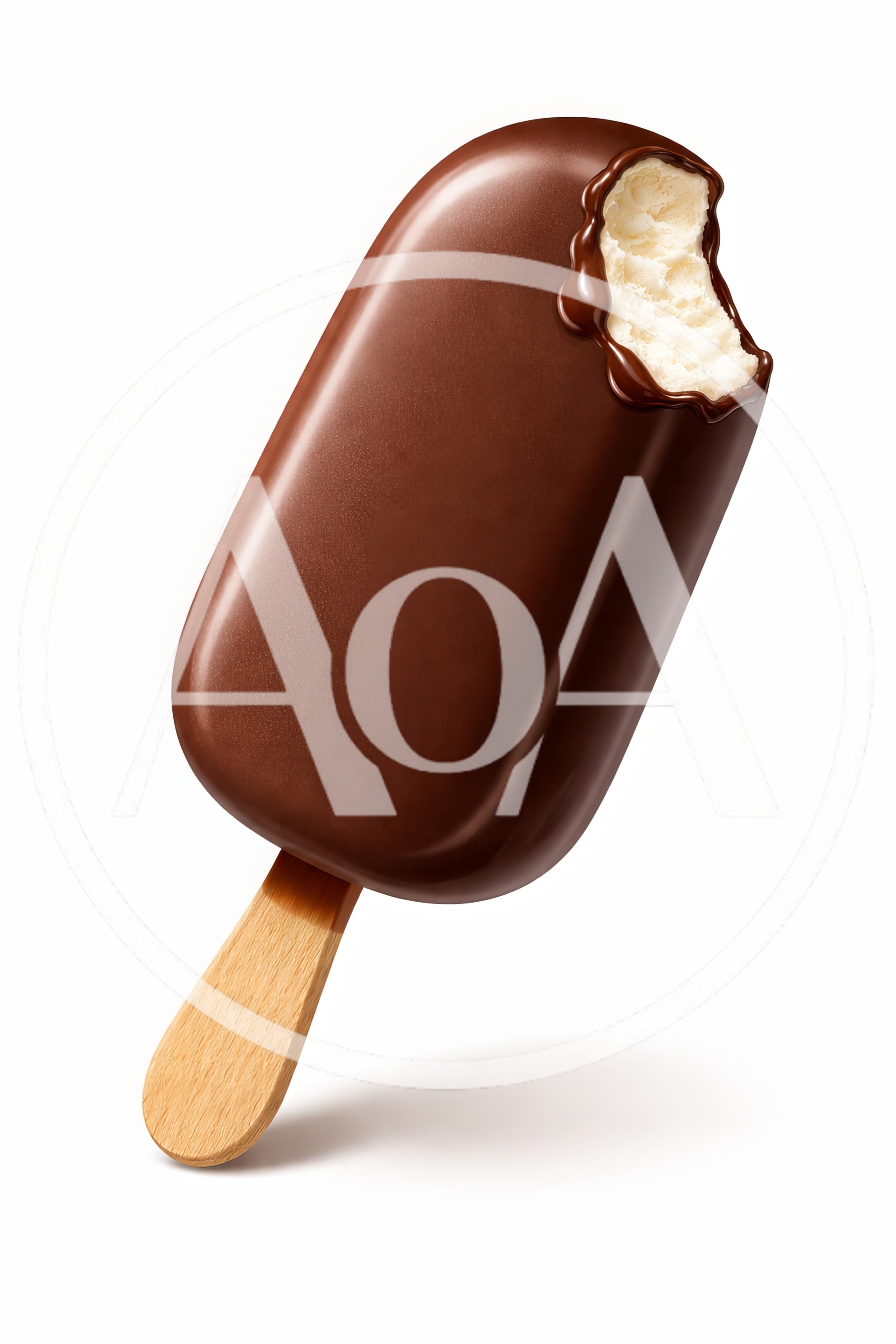 Chocolate Covered Vanilla Ice Cream Bar On A Stick