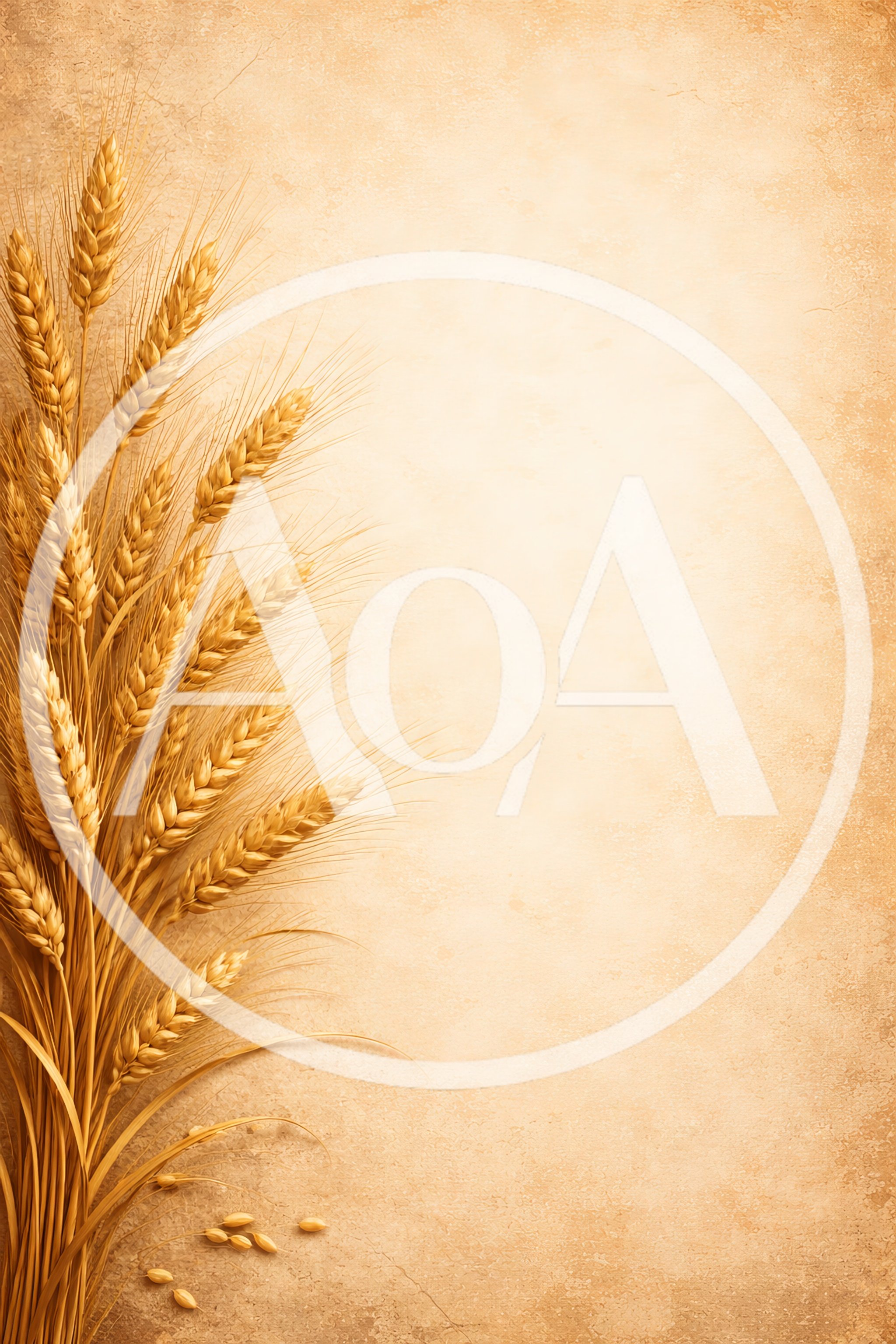 Golden Wheat Stalks On Textured Vintage Paper Background