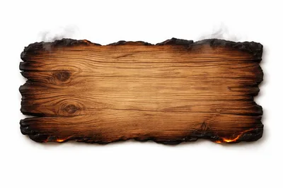 Burnt Wooden Signboard With Glowing Embers