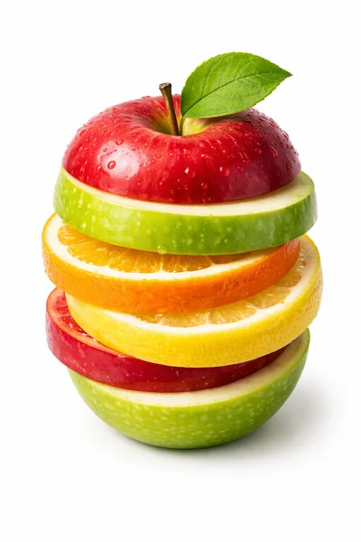 Stacked Slices Of Fresh Assorted Fruits