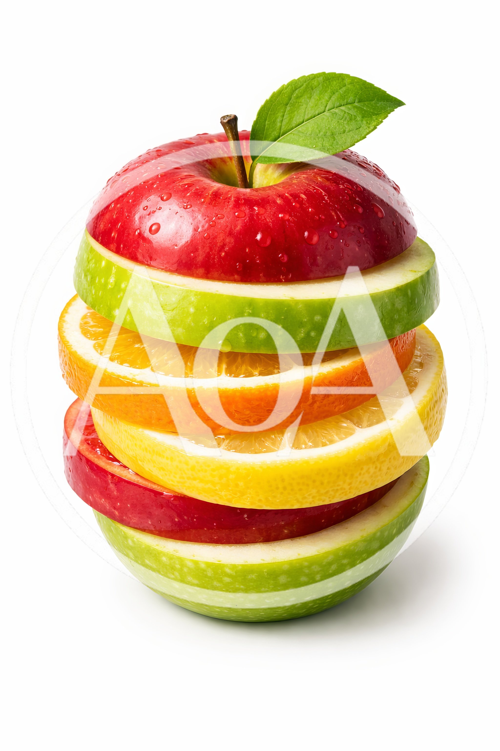 Stacked Slices Of Fresh Assorted Fruits