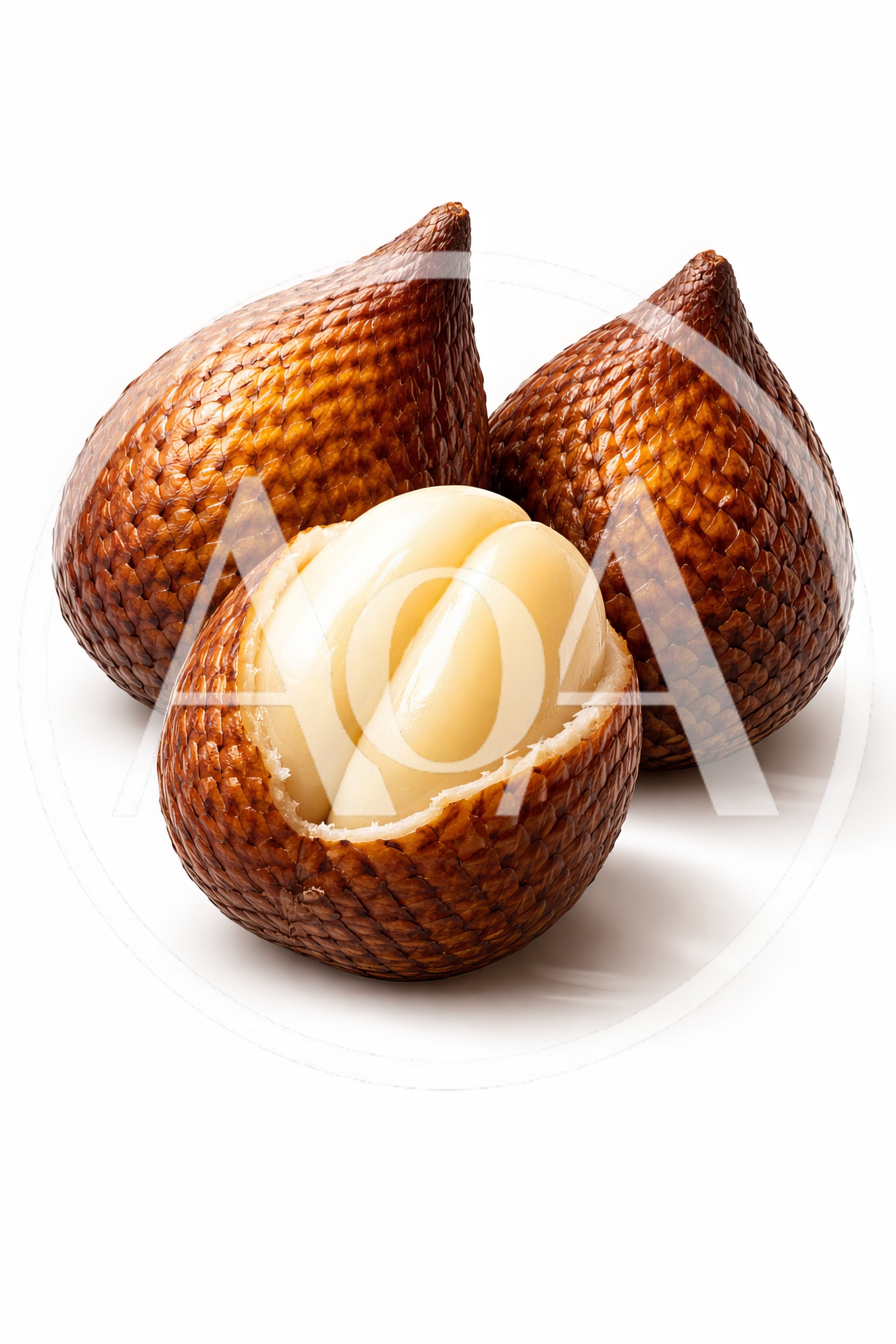 Fresh Salak Snake Fruit Isolated on White Background