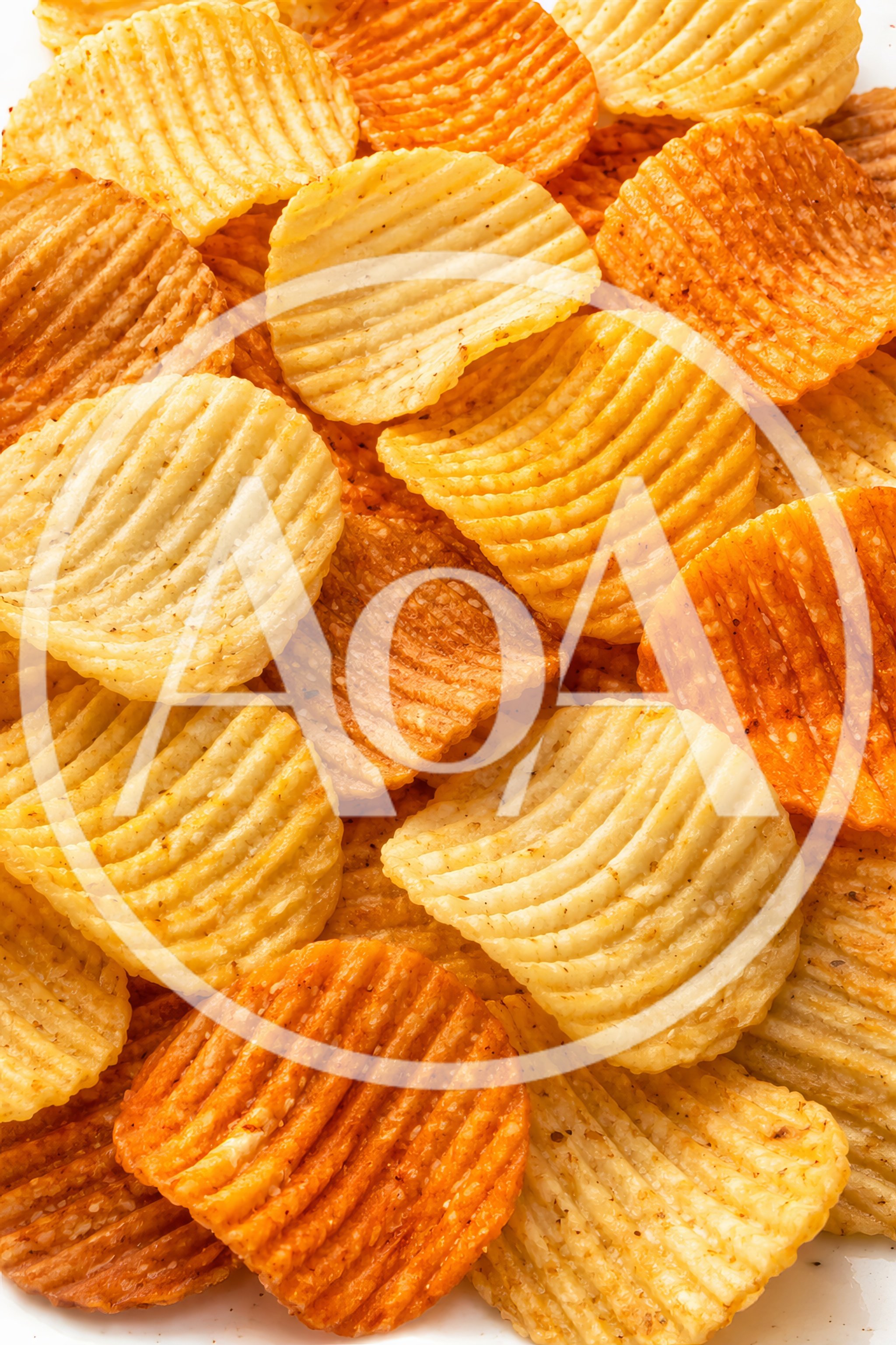 Close Up Of Ruffled Potato Chips