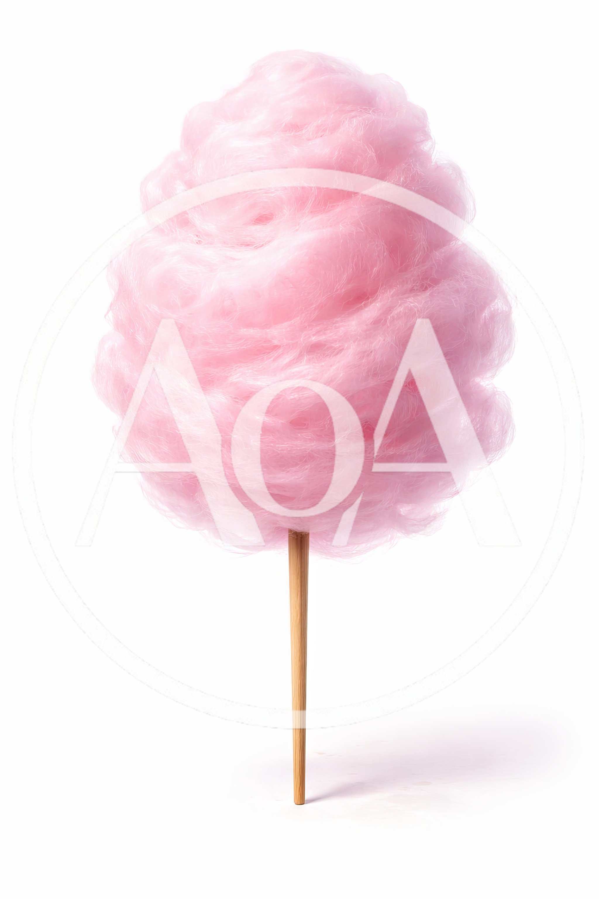 Pink Cotton Candy On A Wooden Stick