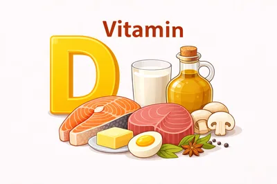 Vitamin D Rich Food Sources Illustration