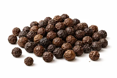 Pile Of Whole Black Peppercorns