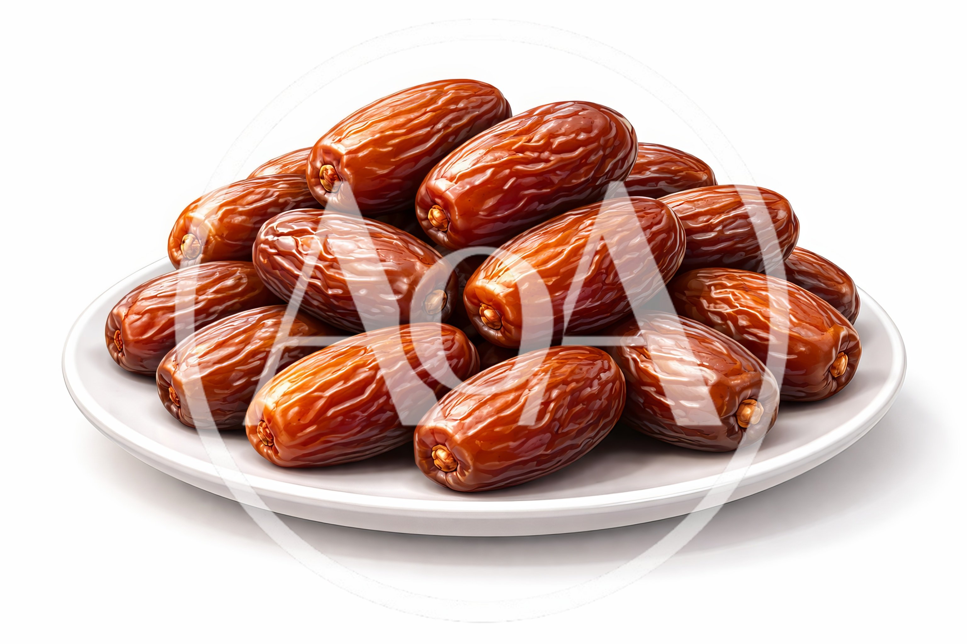 Pile of Fresh Sweet Dates on a White Plate
