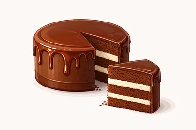 Chocolate Layer Cake With A Slice Removed