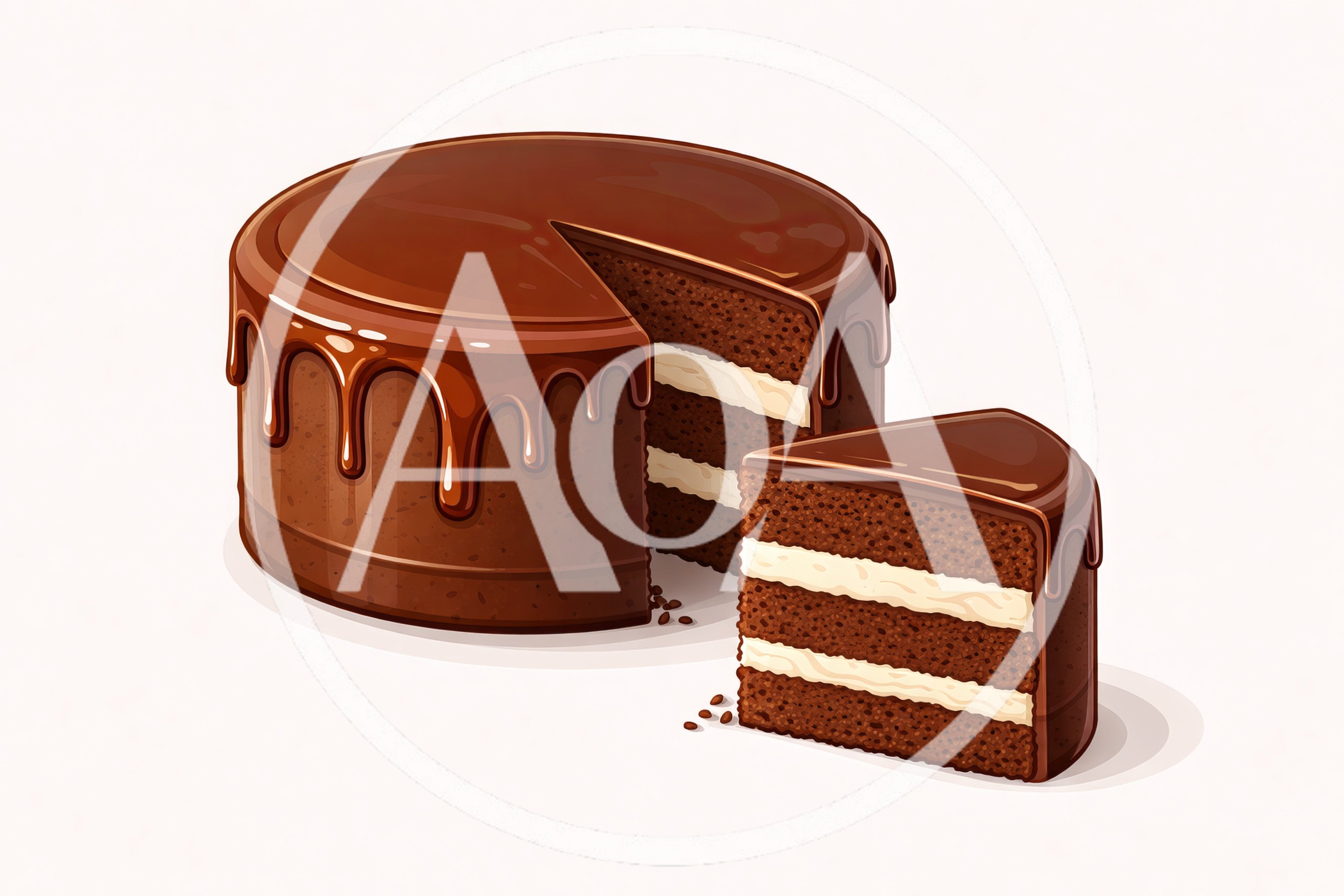 Chocolate Layer Cake With A Slice Removed