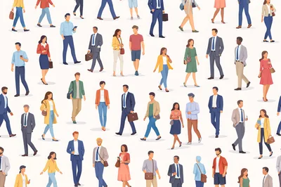 Diverse Group Of Professional People Walking