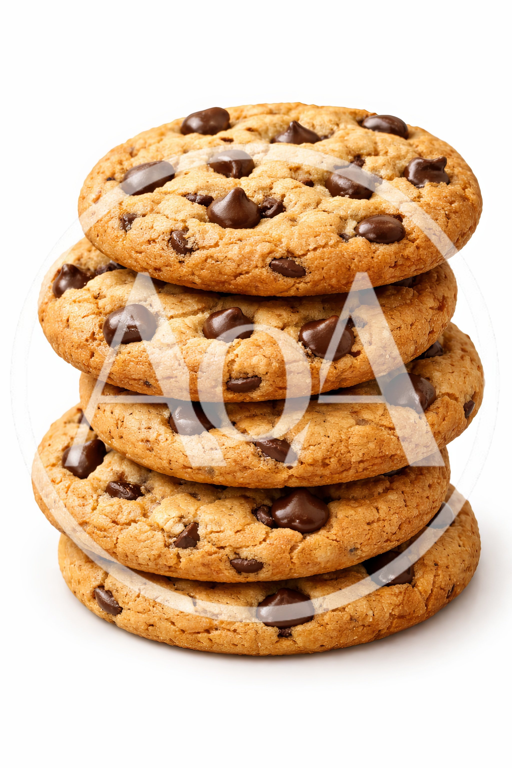 Stack Of Freshly Baked Chocolate Chip Cookies