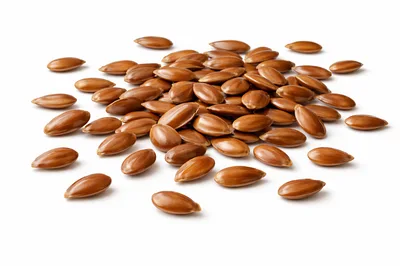 Pile Of Raw Brown Flax Seeds