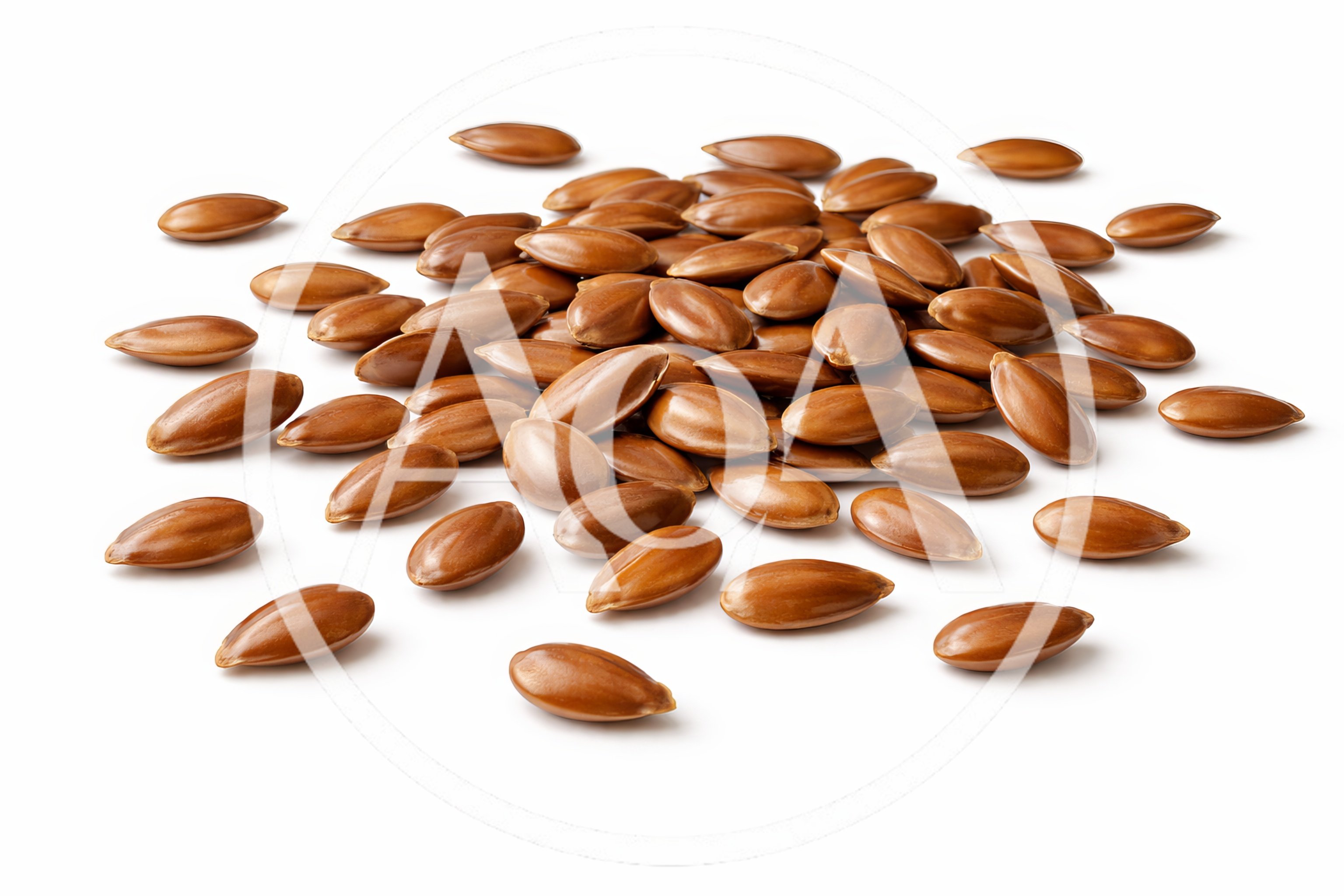 Pile Of Raw Brown Flax Seeds