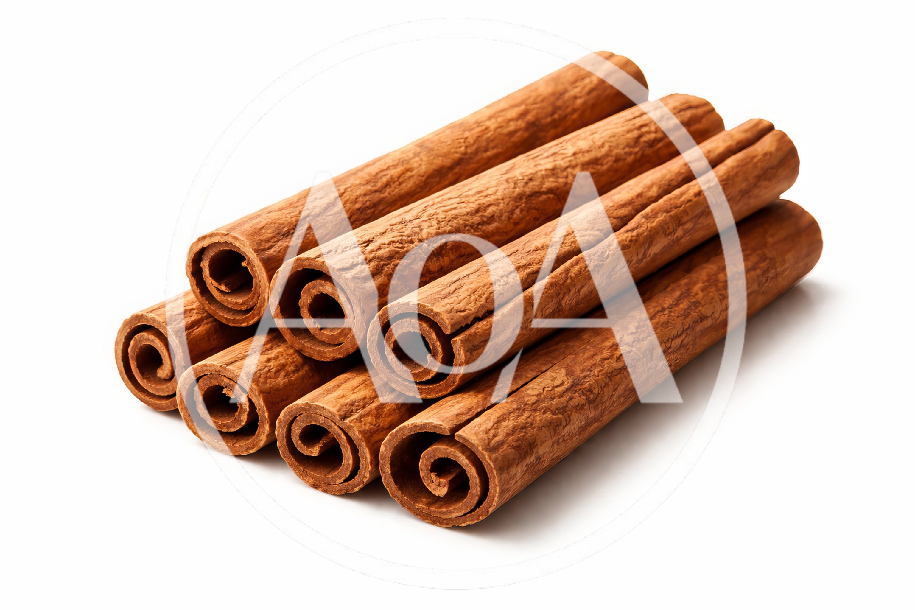 Stack Of Aromatic Cinnamon Sticks On White Background