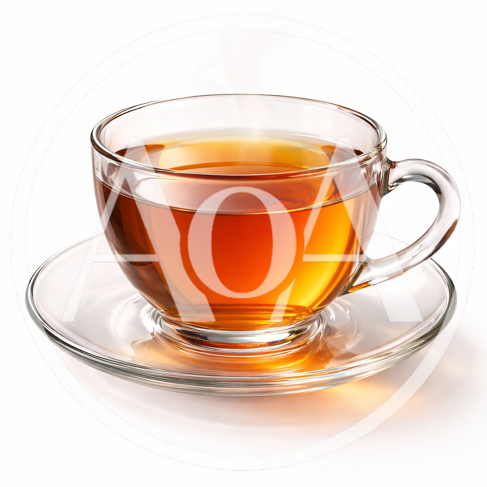 Glass Cup Of Hot Tea On A Saucer