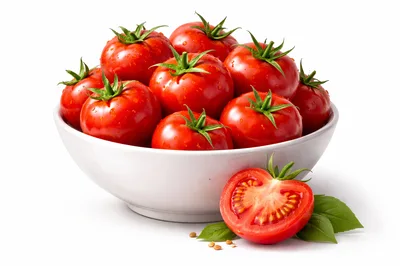 Fresh Red Tomatoes In A White Bowl