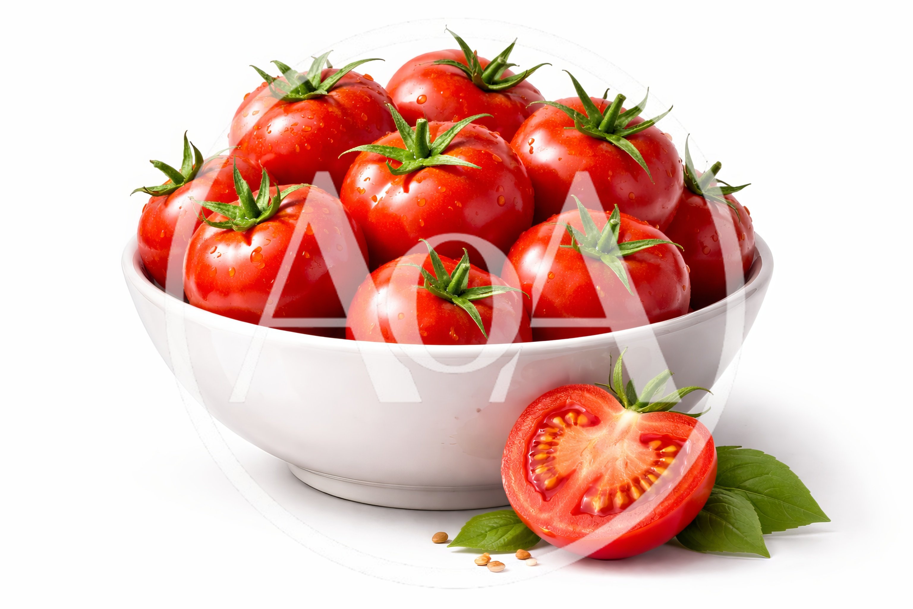 Fresh Red Tomatoes In A White Bowl