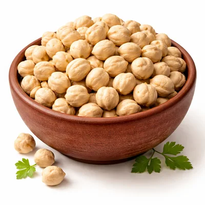 Bowl Of Dried Chickpeas With Fresh Parsley