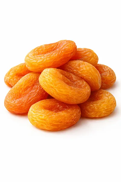 A Pile Of Dried Apricots On White Background