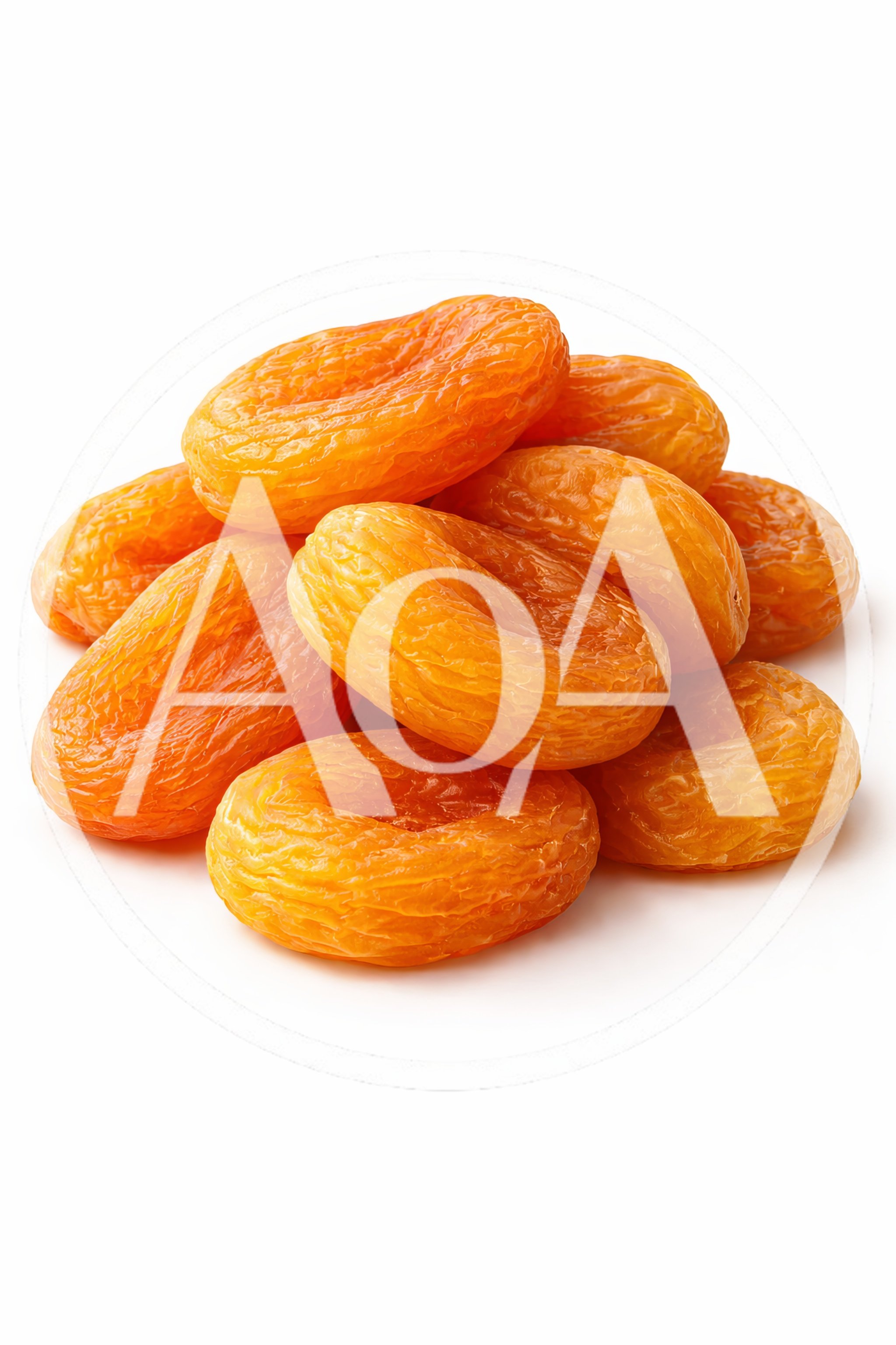 A Pile Of Dried Apricots On White Background