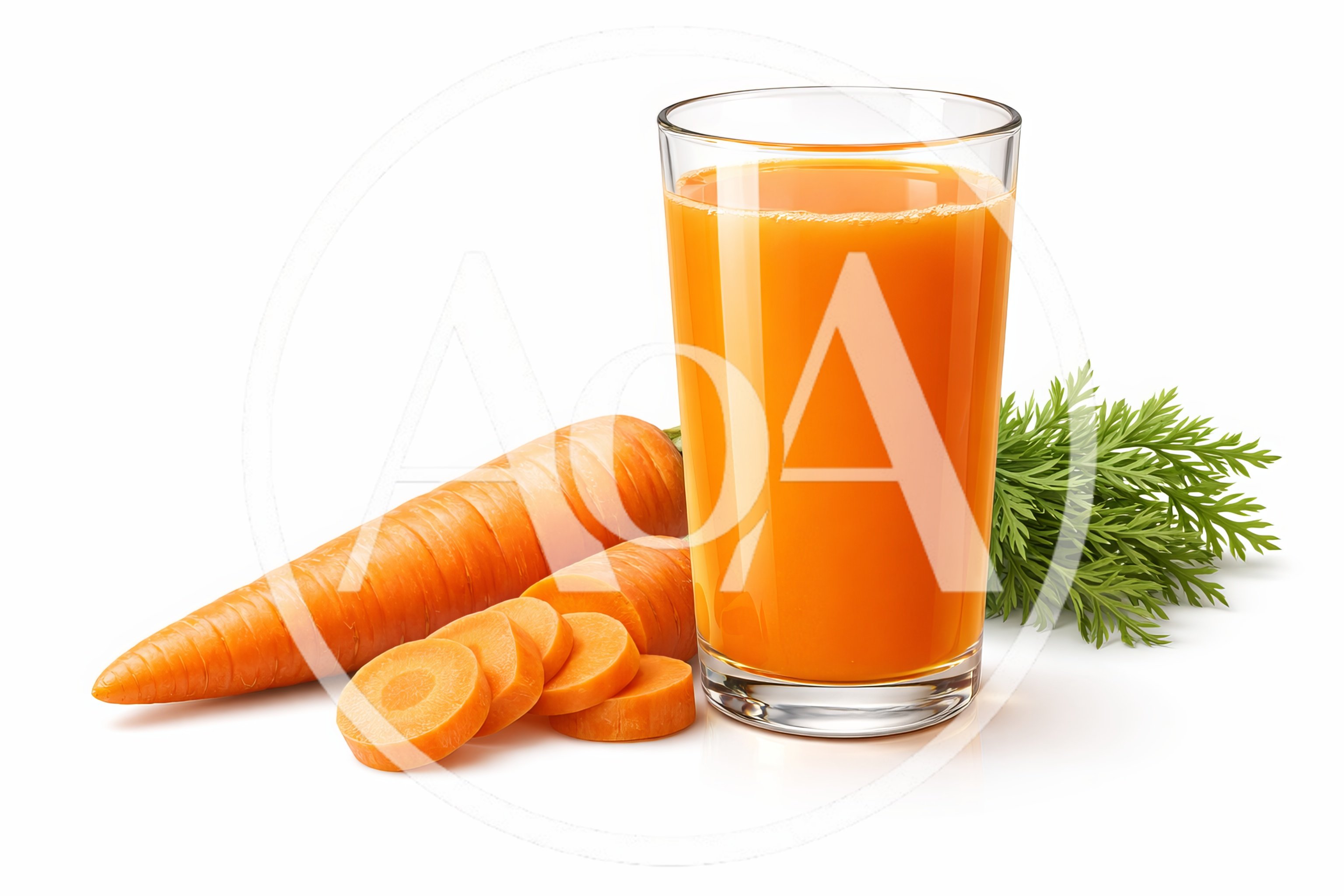Fresh Carrot Juice In A Glass With Carrots