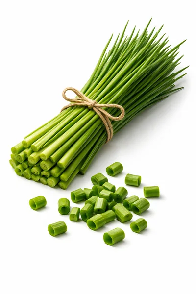 Fresh Green Chives Bundle With Chopped Pieces