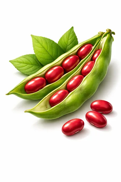 Fresh Red Kidney Beans In Green Pods