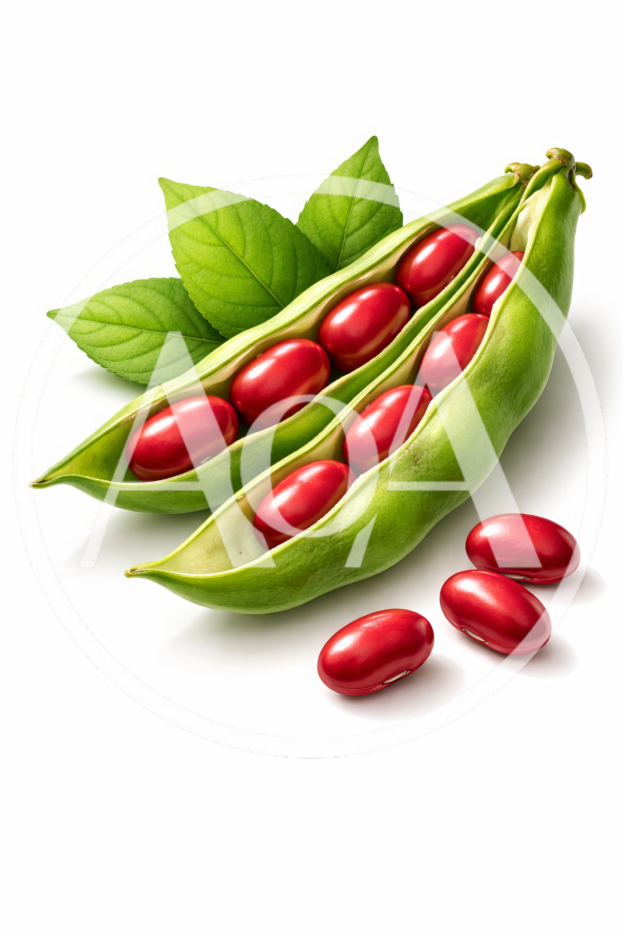 Fresh Red Kidney Beans In Green Pods