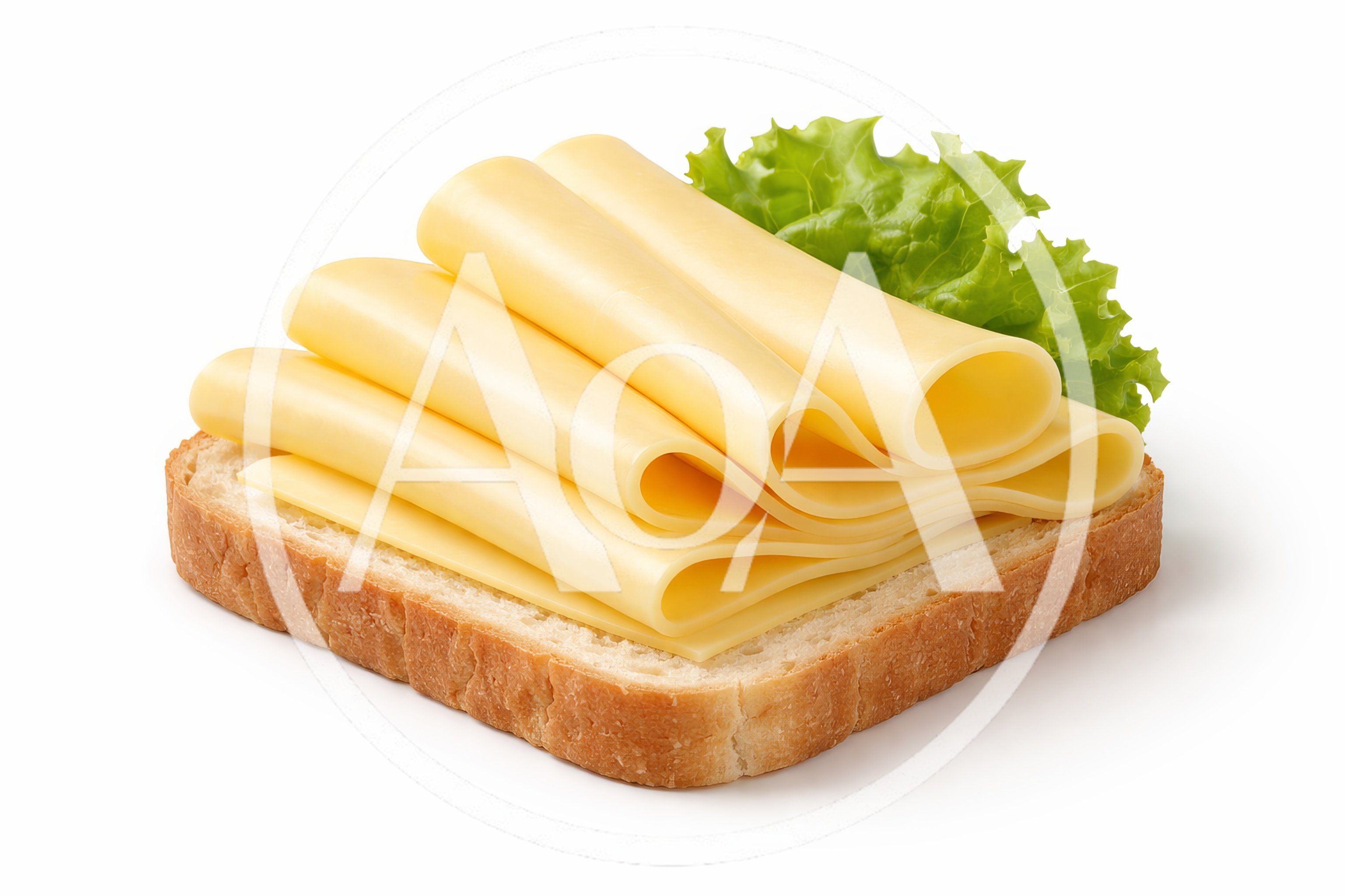 Slice of Bread with Folded Cheese and Lettuce