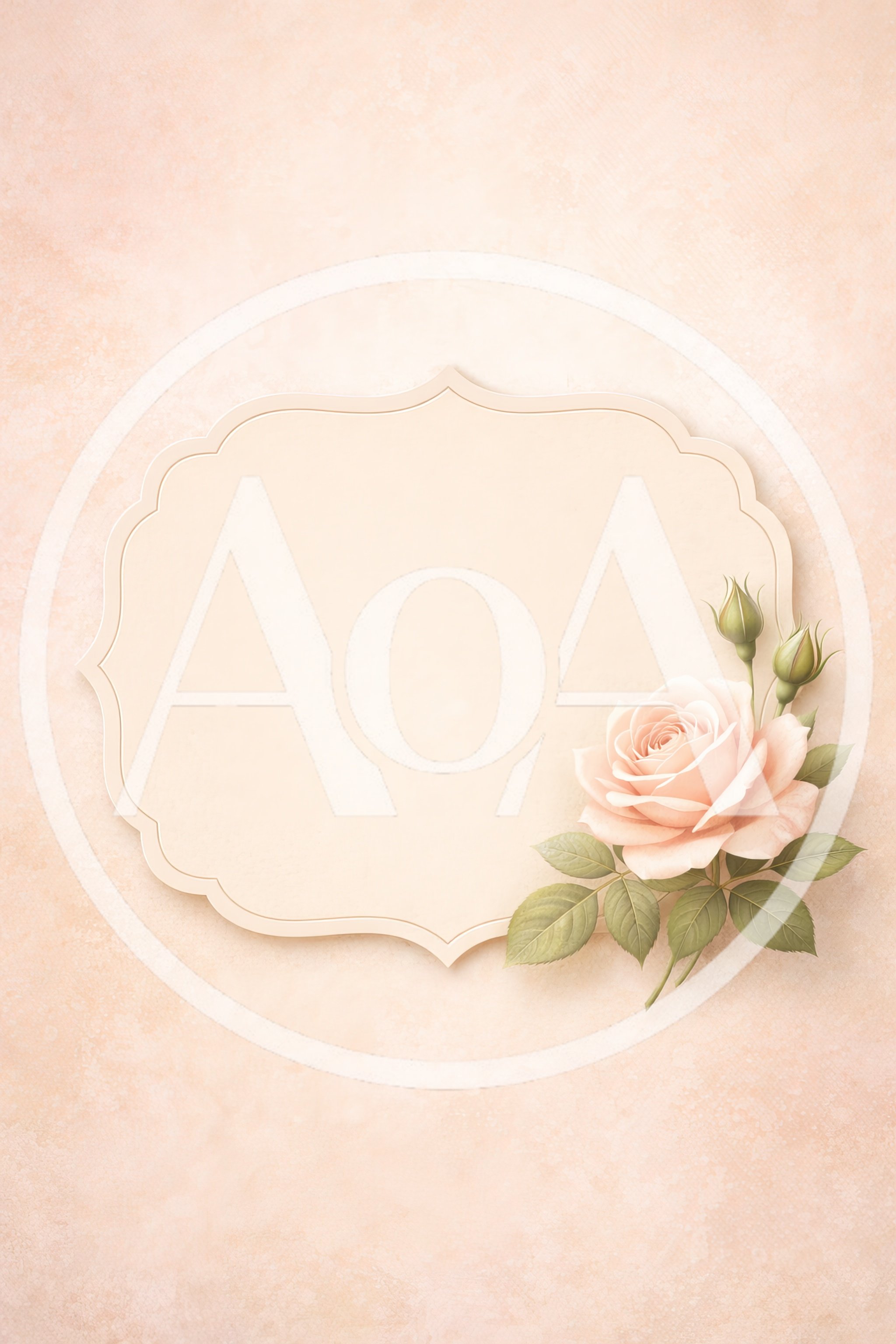 Elegant Peach Rose Frame With Blank Copy Space