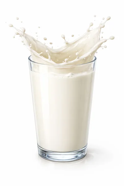 Glass Of Milk With Dynamic Splash