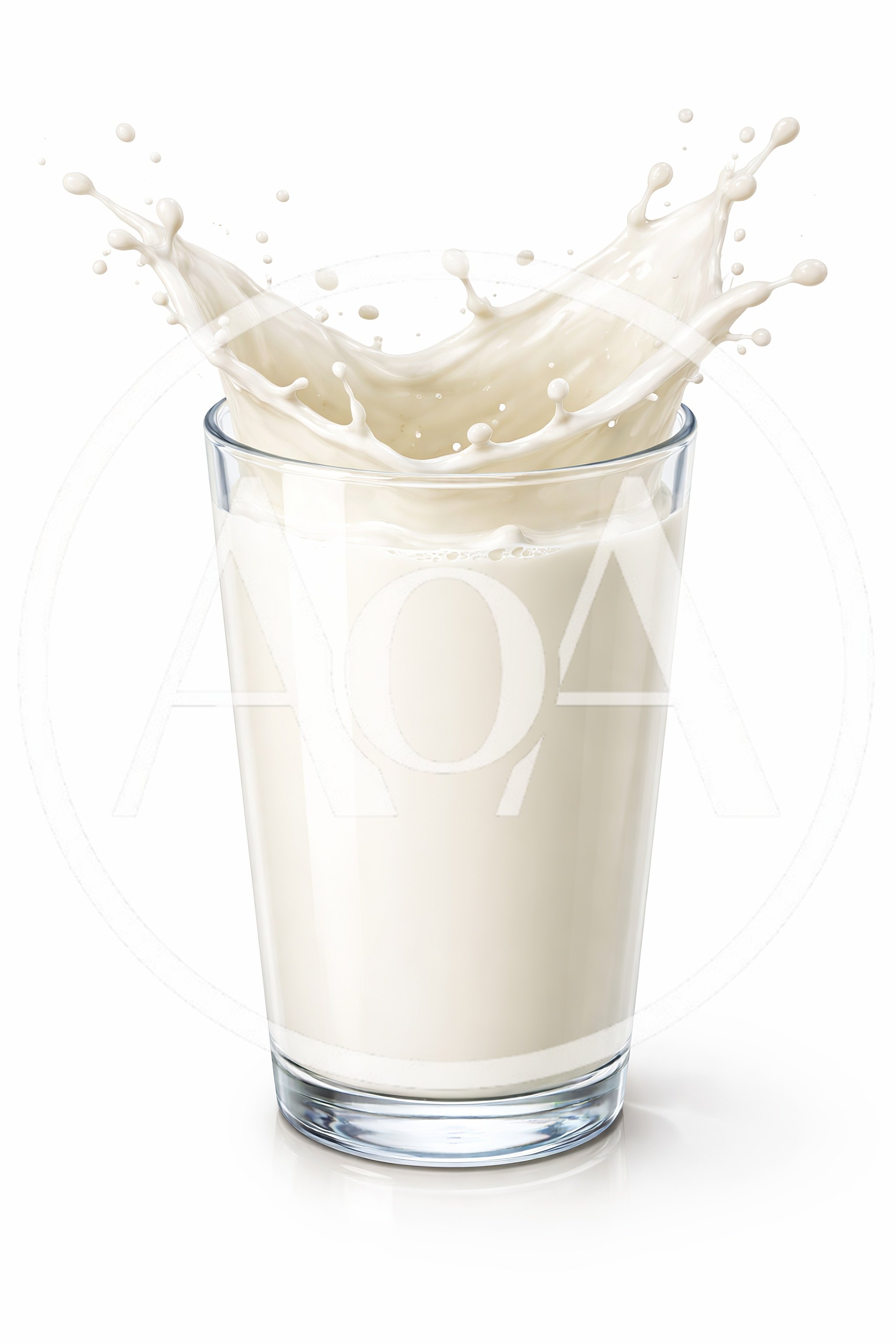 Glass Of Milk With Dynamic Splash
