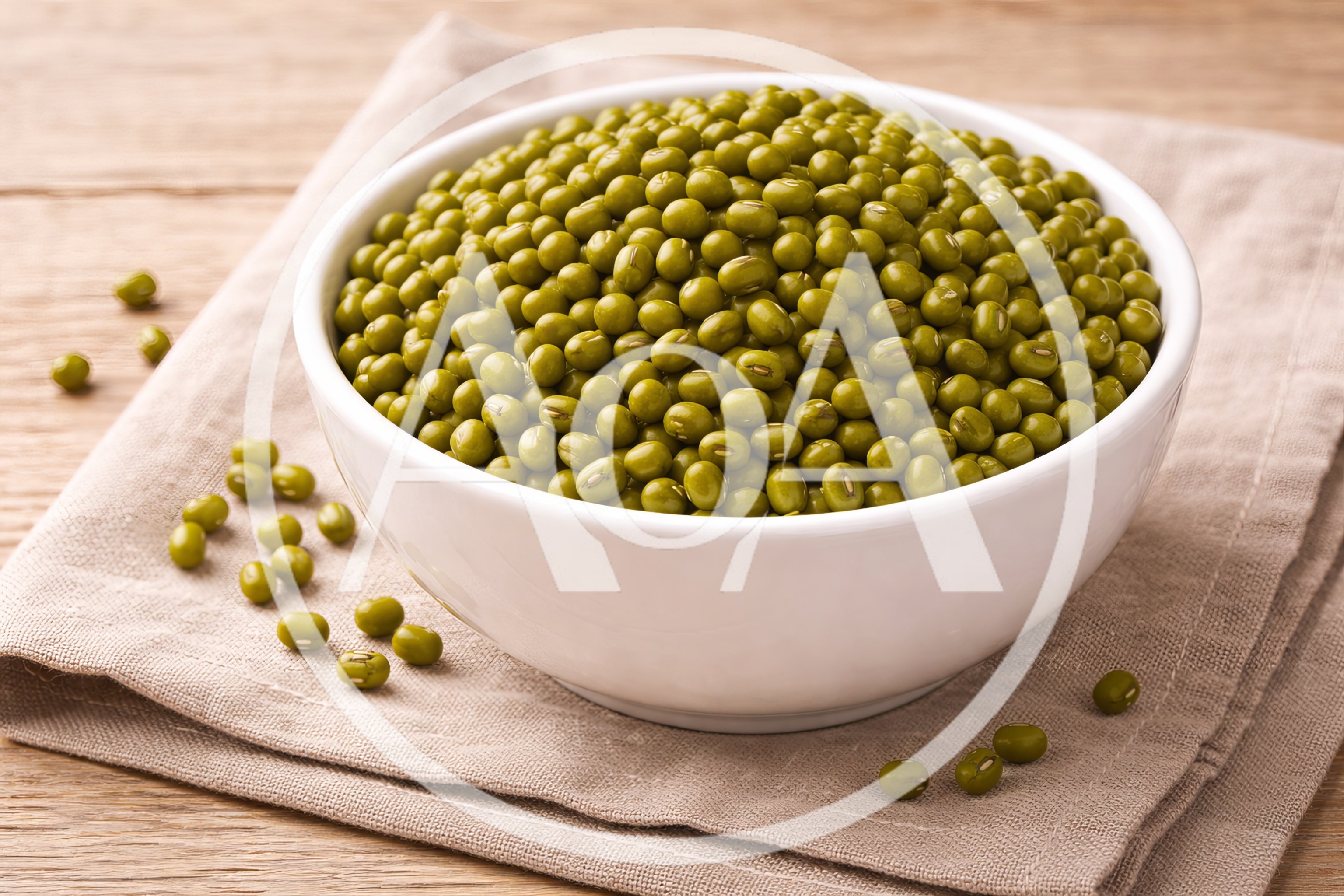White Bowl Filled With Raw Mung Beans
