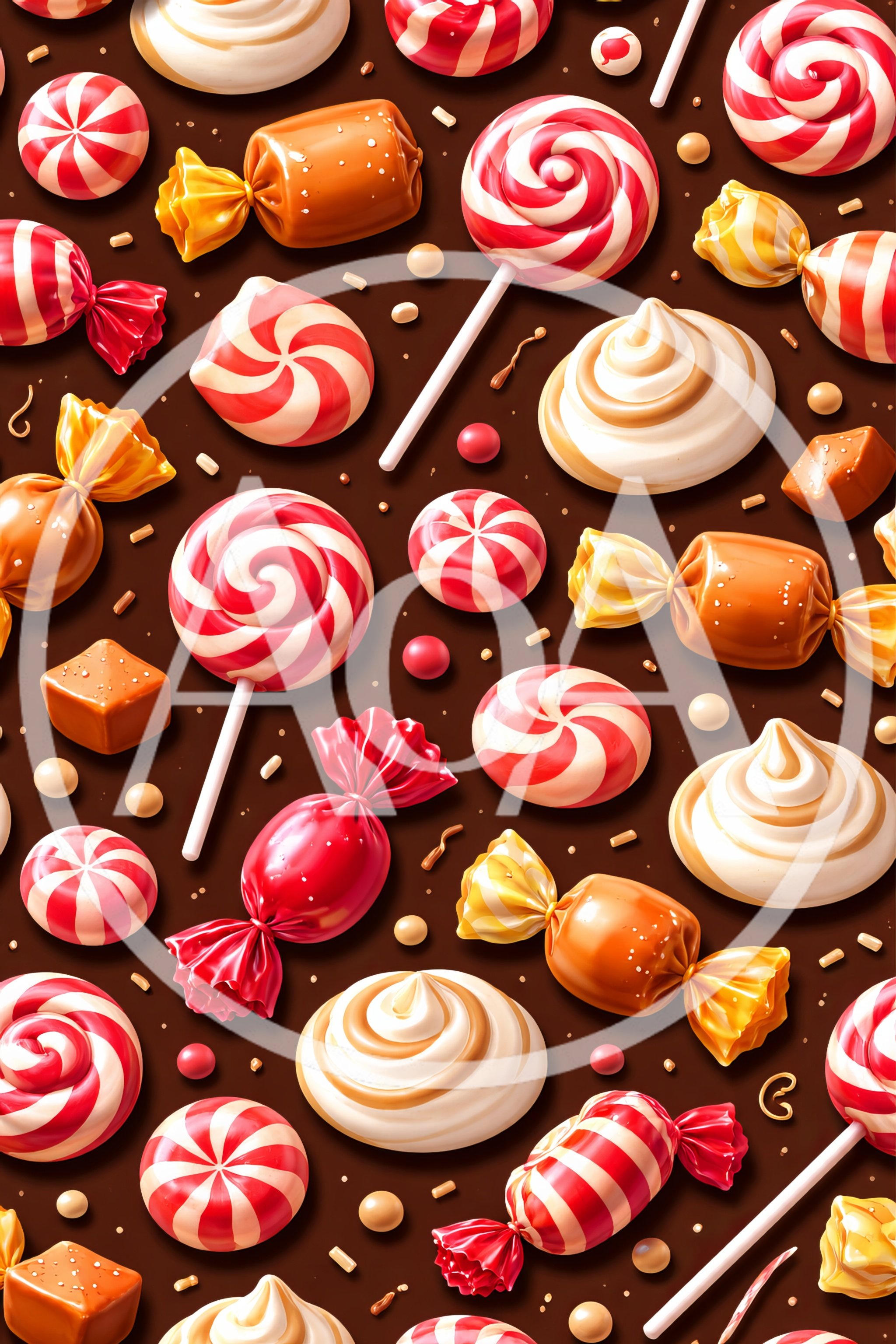 Assorted Sweet Candies and Lollipops Pattern